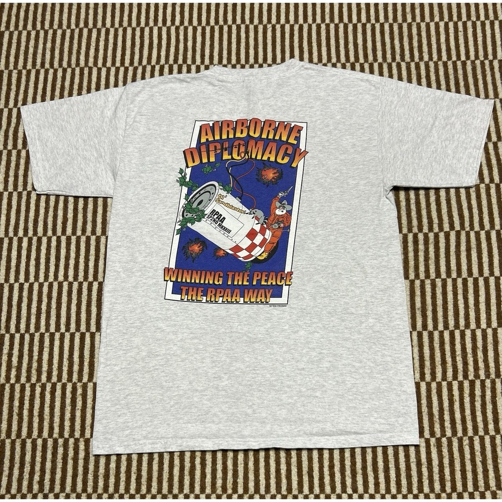2003 SAC Spitoono Twenty-3 Air Command Redneck Shirt Gray Mens Large USA